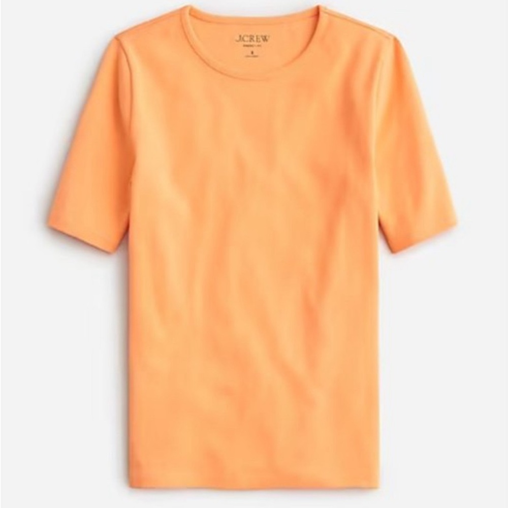 NWT J. Crew Pink Perfect Fit Elbow-Sleeve Tee XS